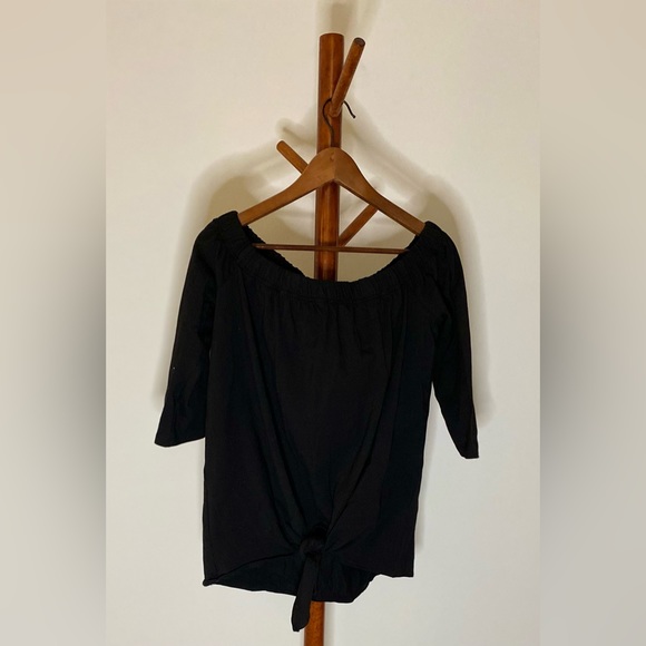 Off the shoulder front tie cotton top - Picture 4 of 4